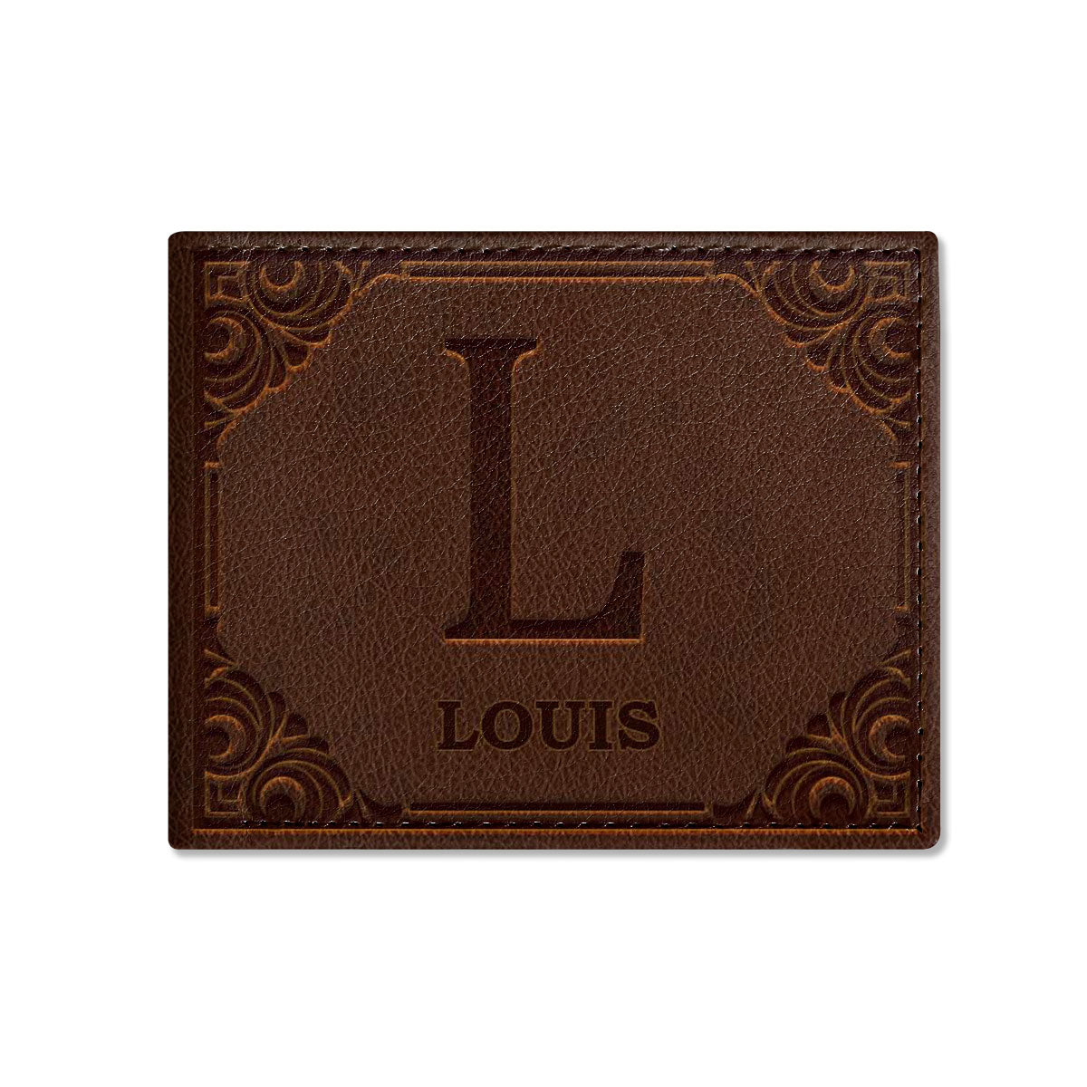 Alphabet - Personalized Leather Folded Wallet SBLFWM1026