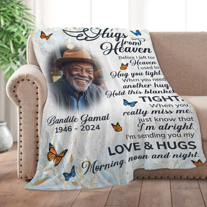 Hugs From Heaven - Personalized Fleece Blanket