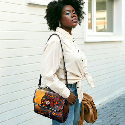 African Culture- Personalized Leather Satchel Bag SB102