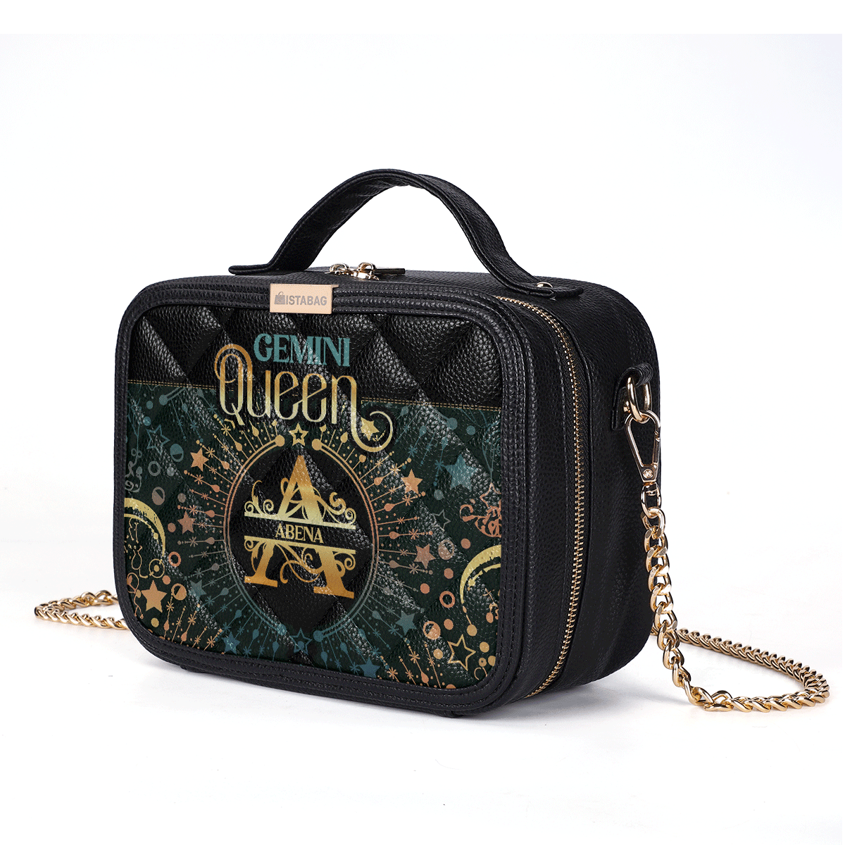 Zodiac Queen - Personalized Diamond Grid Stitching Bag SBDGSBLM1971L