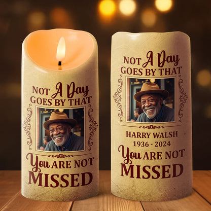 Not A Day Goes By That You Are Not Missed - Personalized Flameless LED Candle