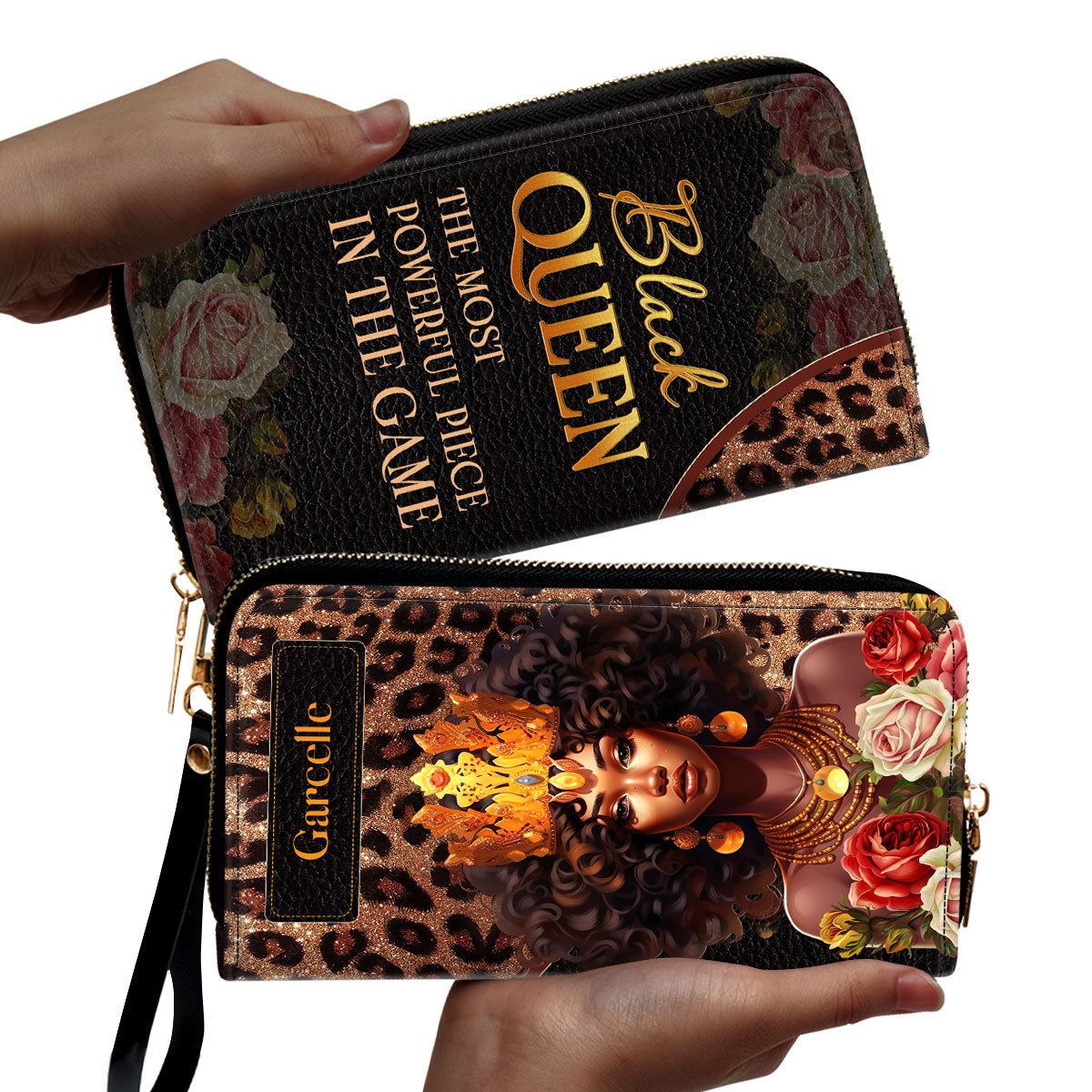 Black Queen is Powerful Personalized Leather Clutch Purse MB24 Sistabag