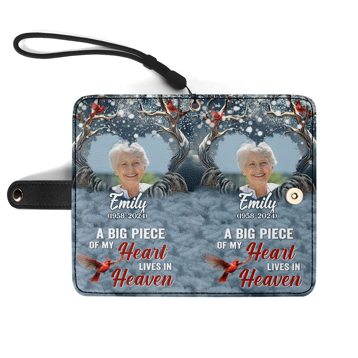 A Big Piece Of My Heart Lives In Heaven - Personalized Wallet Case SBWACLTN1318M