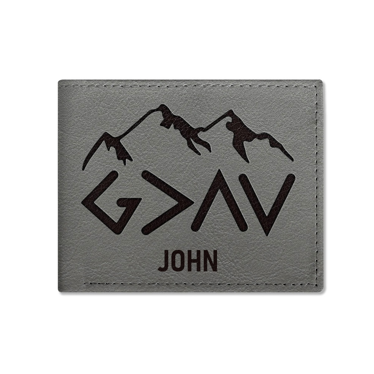 God Is Greater Than The Highs And Lows - Personalized Leather Folded Wallet SBLFWH863