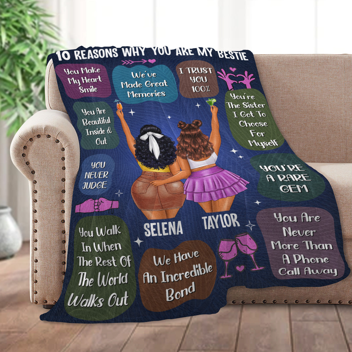 10 Reasons Why You Are My Bestie - Personalized Fleece Blanket