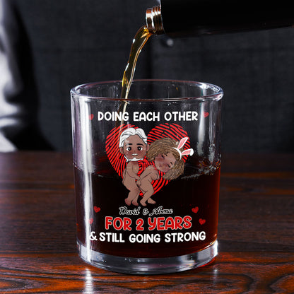 Doing Each Other For Years And Still Going Strong - Personalized Round Whiskey Glass