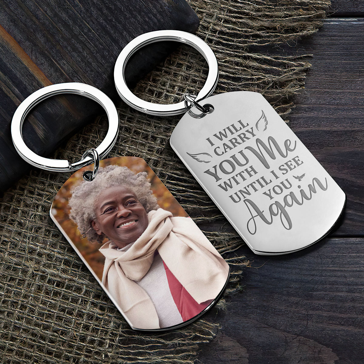 I Will Carry You With Me Until I See You Again - Personalized Stainless Steel Keychain