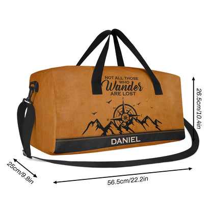 Not All Those Who Wander Are Lost - Personalized Minimalist Duffle Bag SBMDBHN36