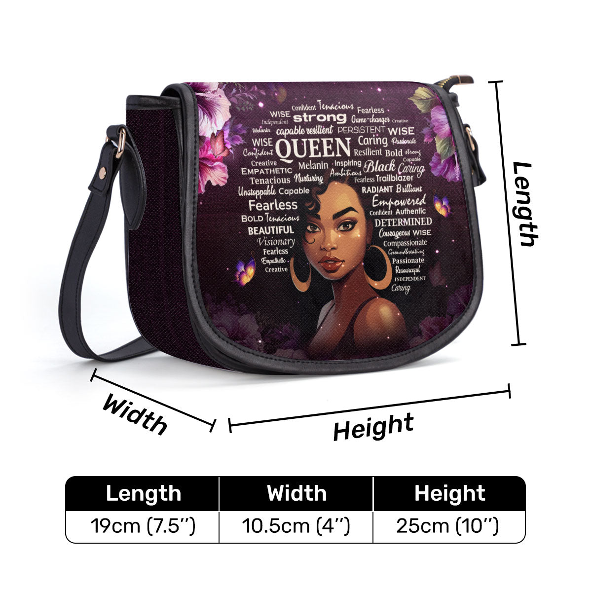 Queen - Leather Saddle Cross Body Bag SB37