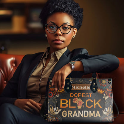 Dopest Black Nana/Grandma - Personalized Leather Handbag MB64C