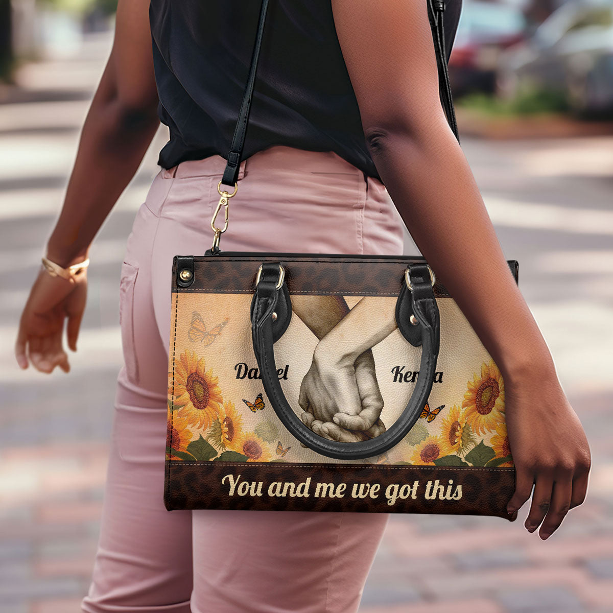 You And Me We Got This - Personalized Leather Handbag STB187