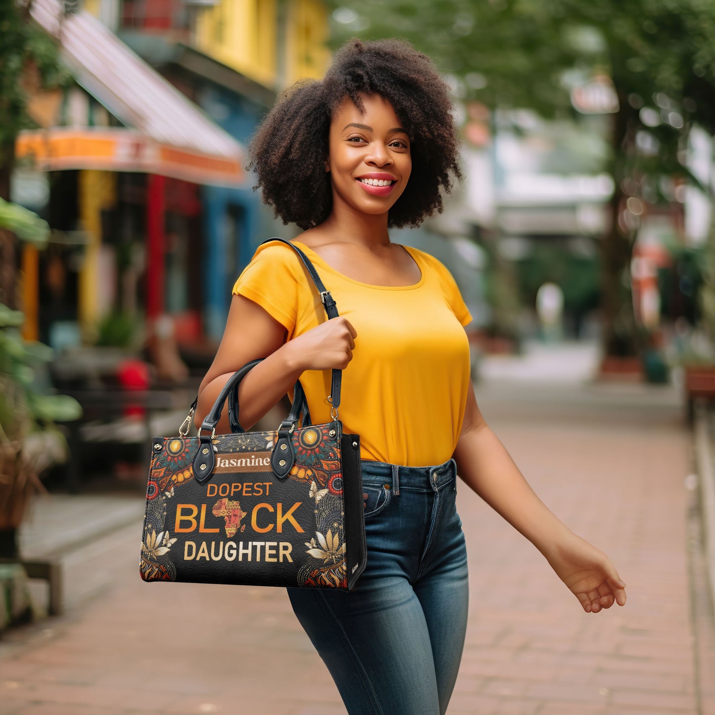 Dopest Black Daughter - Personalized Leather Handbag MB64B