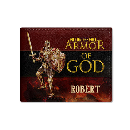 Armor of God - Personalized Leather Folded Wallet SBLFWM1029