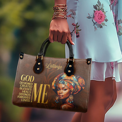 GOD Designed Me - Personalized Leather Handbag STB172