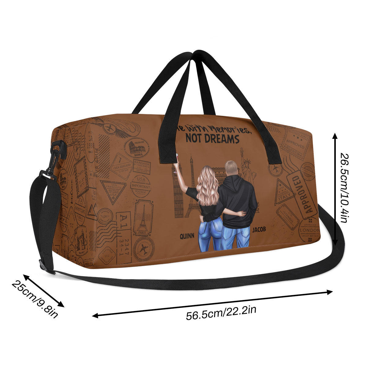 Travel Partners For Life - Personalized Minimalist Duffle Bag SBMDBN48