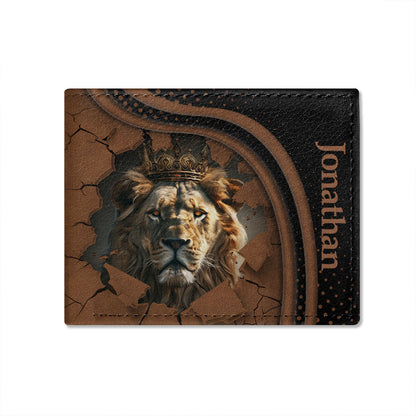 Lion King - Personalized Leather Folded Wallet SBLFWHA13