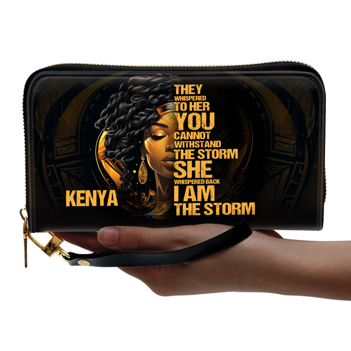 I Am The Storm - Personalized Leather Clutch Purse SB113