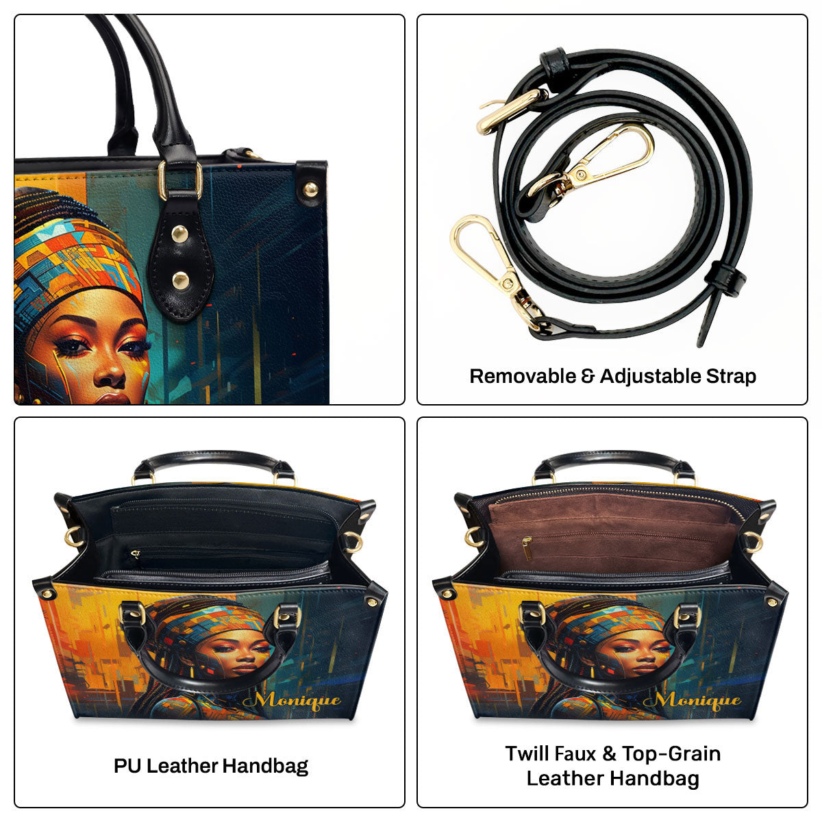 Afrofuturism09 - Personalized Leather Handbag SB121