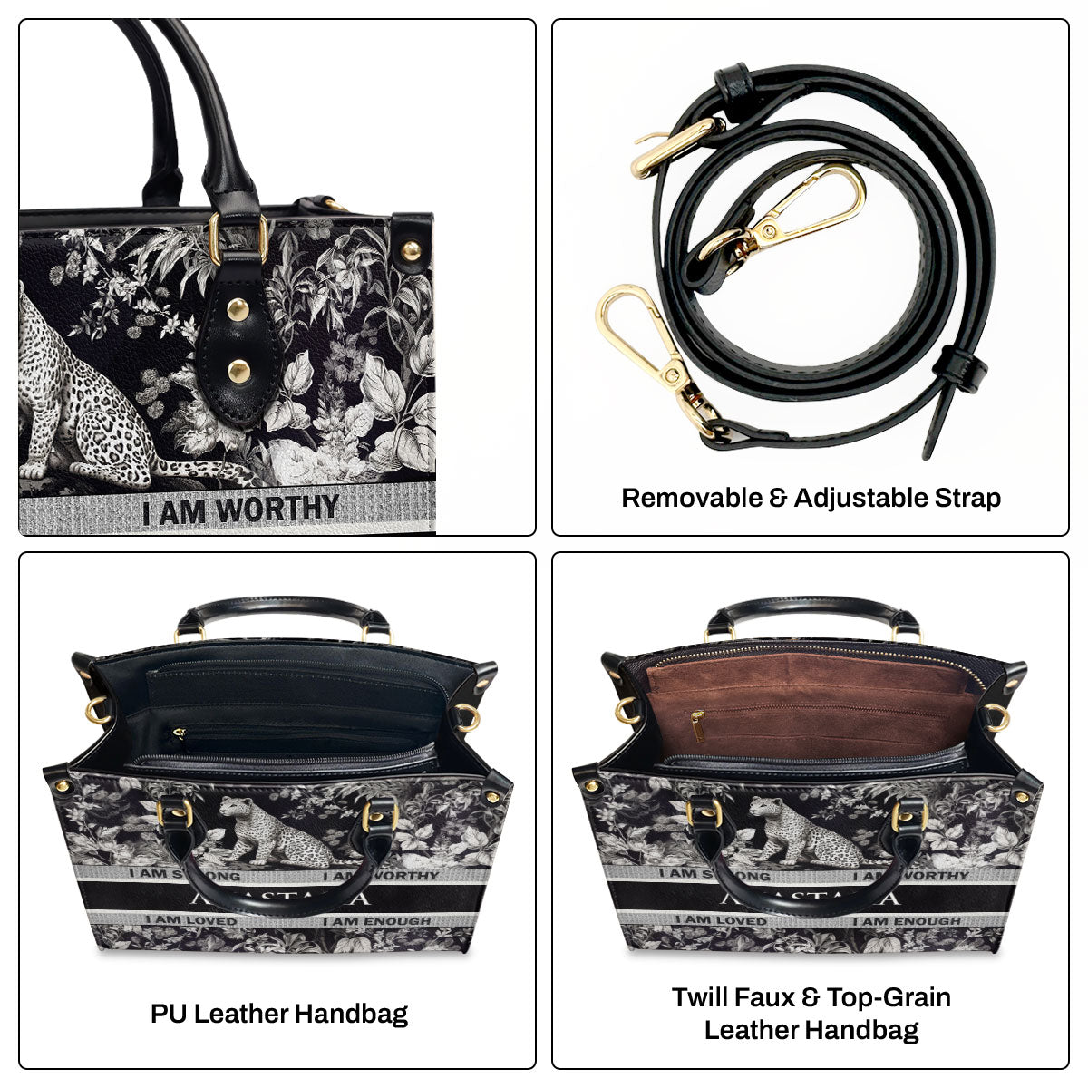 Leopard - Four Seasons - Personalized Leather Handbag STB120