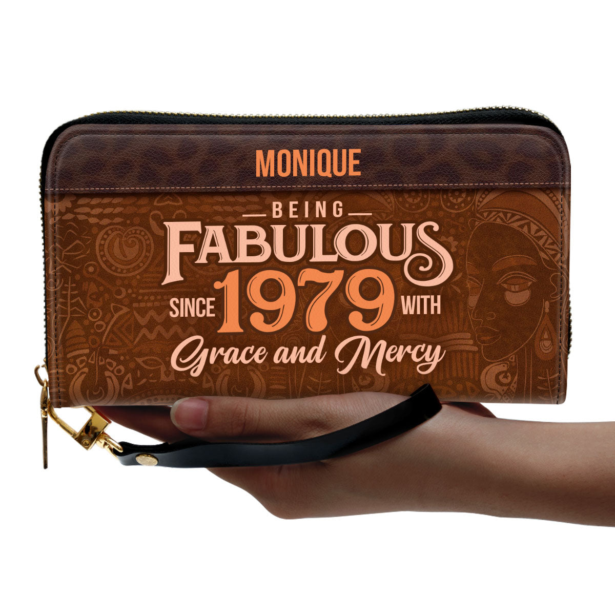 Being Fabulous - Personalized Leather Clutch Purse STB59