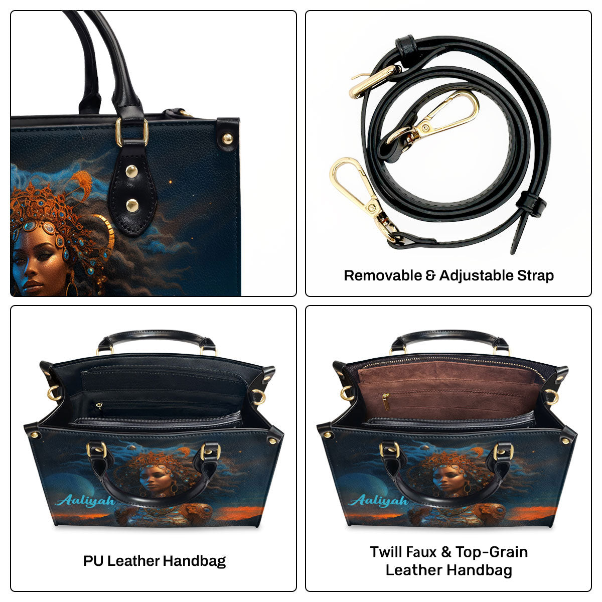 Afrofuturism11 - Personalized Leather Handbag SB125