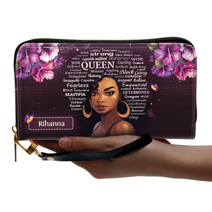 Black Queen - Personalized Leather Clutch Purse SB37