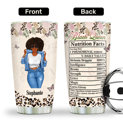 Black Queen Nutrition Facts - Personalized Stainless Steel Tumbler