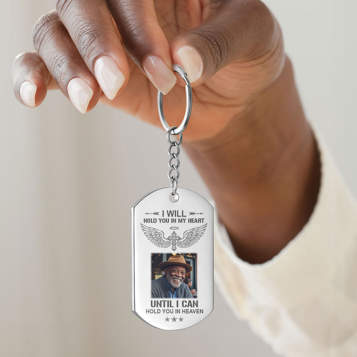 Never Walk Alone - Personalized Stainless Steel Keychain