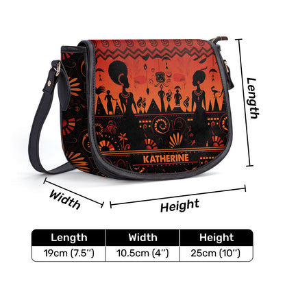 Sistas - Personalized Leather Saddle Cross Body Bag