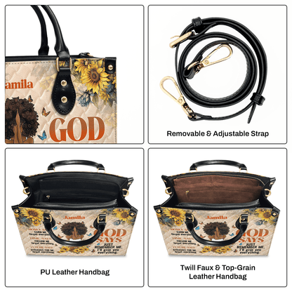 God Says Just Remember Me - Personalized Leather Handbag SBLHBLM1402TA