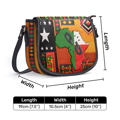 Africa Map - Juneteenth Leather Saddle Cross Body Bag SBSADT61