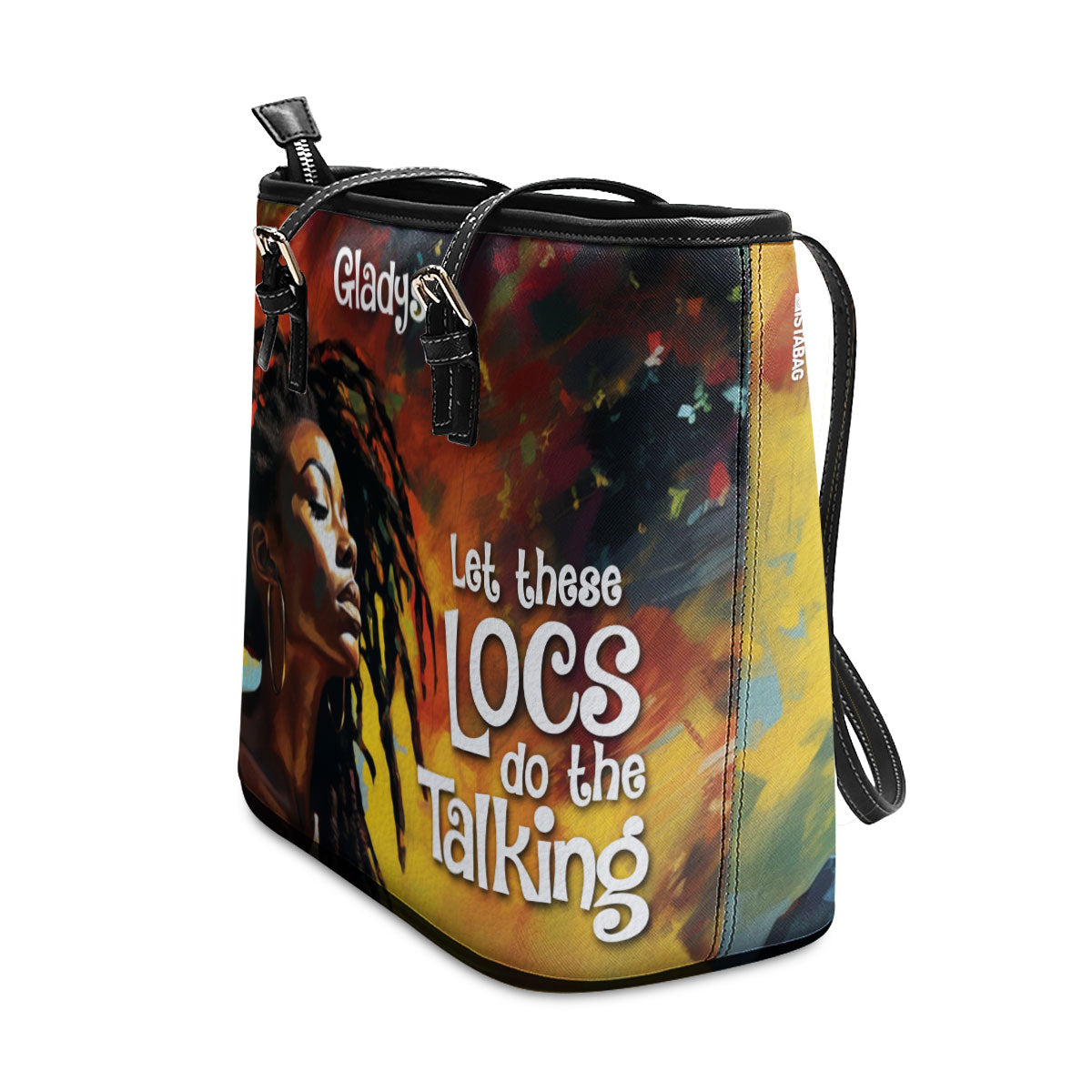 Let These Locs Do The Talking - Personalized Leather Totebag STB07