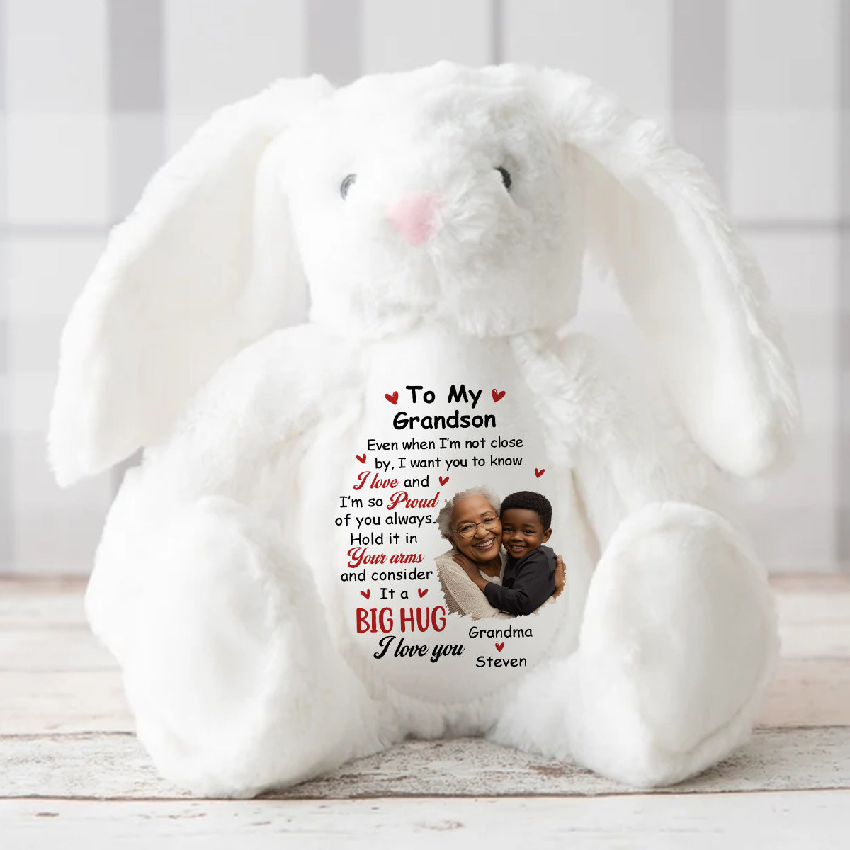 I Am So Proud Of You - Personalized Stuffed Bunny