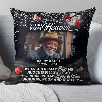 A Hug From Heaven - Personalized Crystal Velvet Pillow