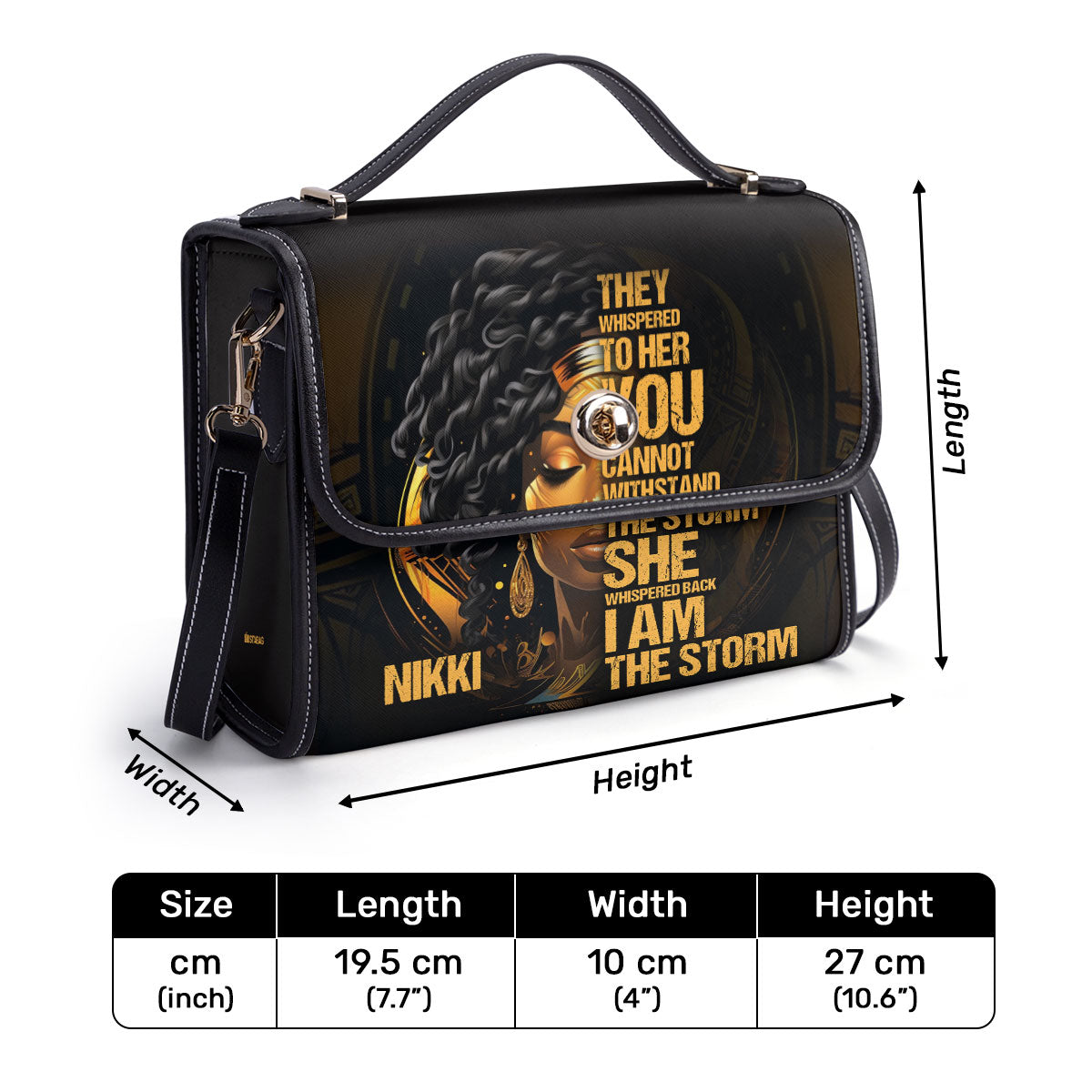 I Am The Storm - Personalized Leather Satchel Bag SB113