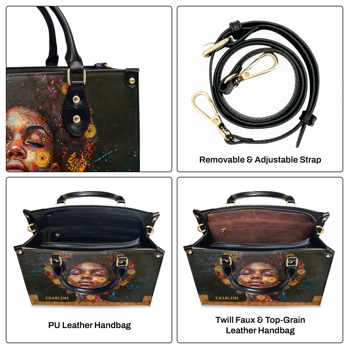 Afrocentrism 09 - Personalized Leather Handbag SBT09