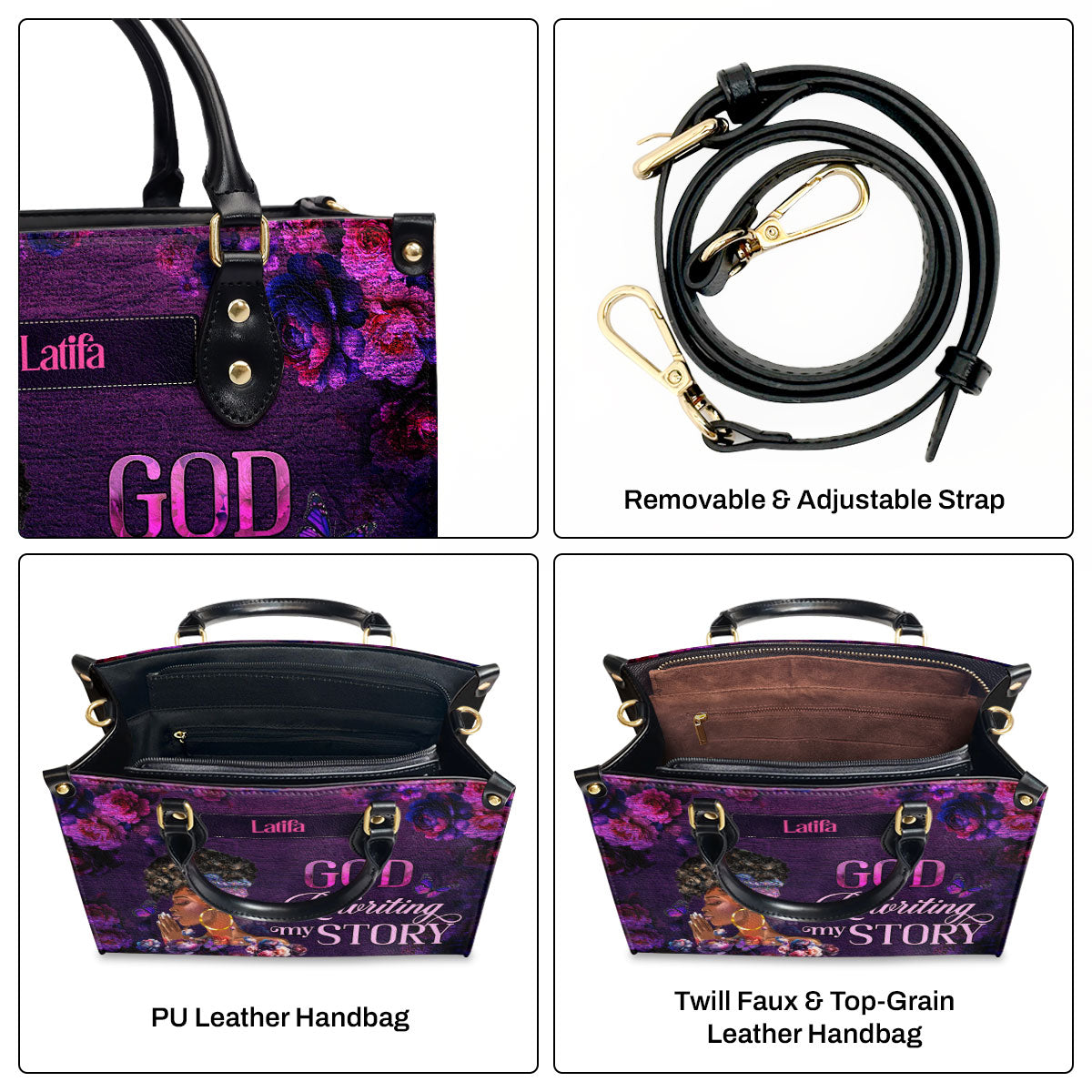 God Is Rewriting My Story - Personalized Leather Handbag SBLHBLM1284L