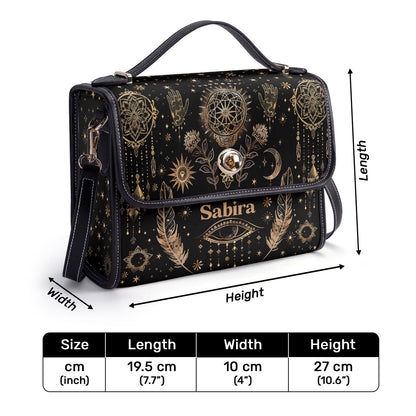 Hippie - Personalized Leather Satchel Bag SBN09