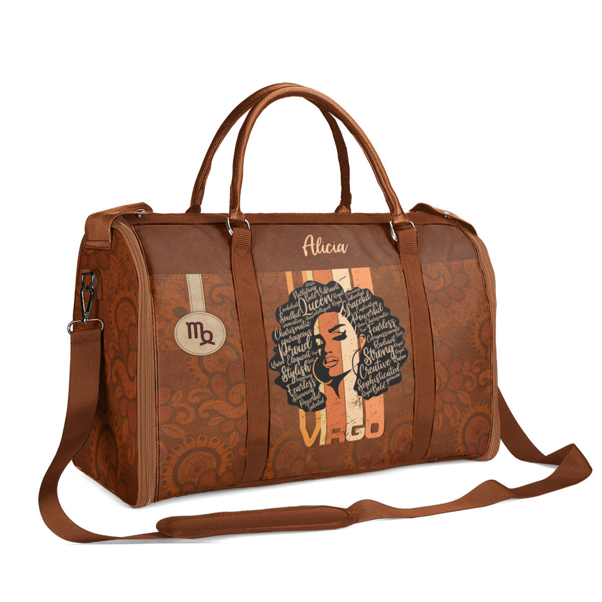 Horoscope - Personalized Leather Duffle Bag STB156