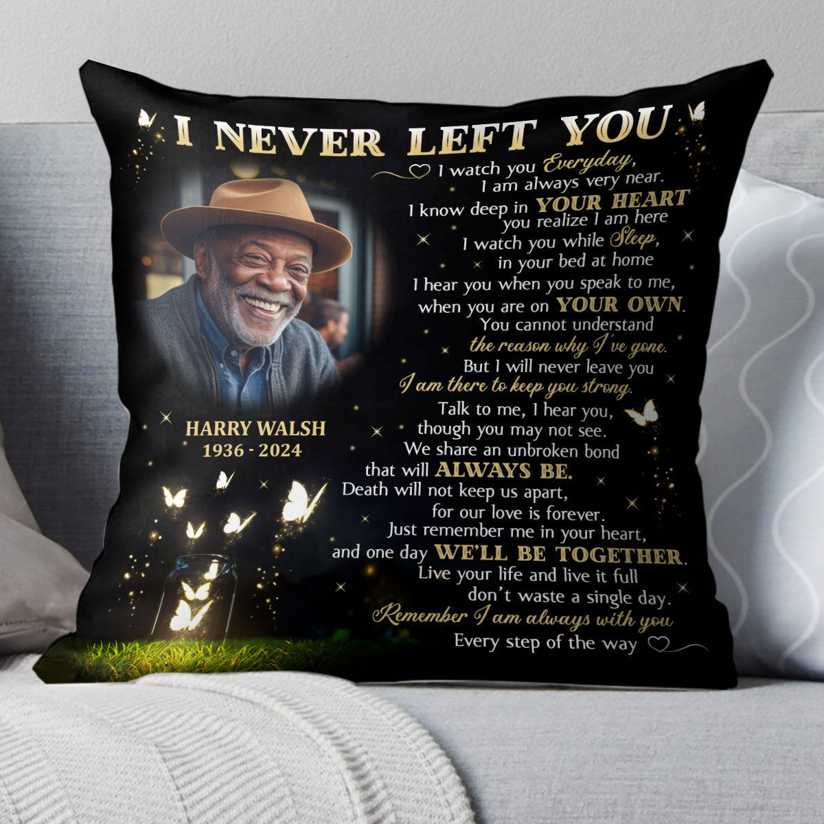 I Never Left You - Personalized Crystal Velvet Pillow