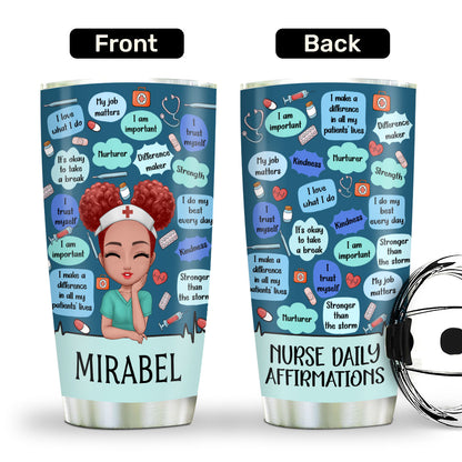 Nurse Daily Affirmations - Personalized Stainless Steel Tumbler