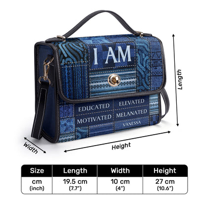 I Am - Jean Personalized Leather Satchel Bag SB28