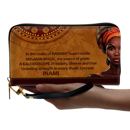 Kaleidoscope of Beauty - Personalized Leather Clutch Purse SB01