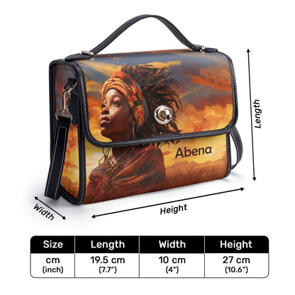 AfroArt "Dreaming" - Personalized Leather Satchel Bag MB68