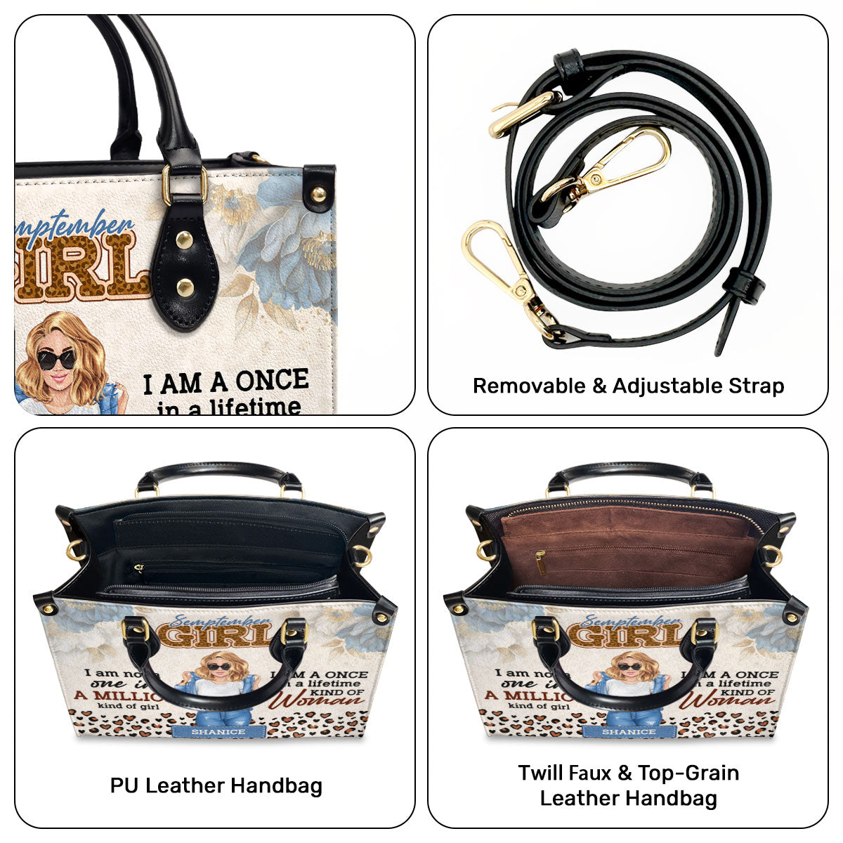 I Am A Once In A Lifetime Kind Of Woman - Personalized Leather Handbag SBHN10