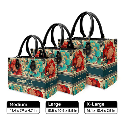 Flower Bloom - Personalized Leather Handbag STB137