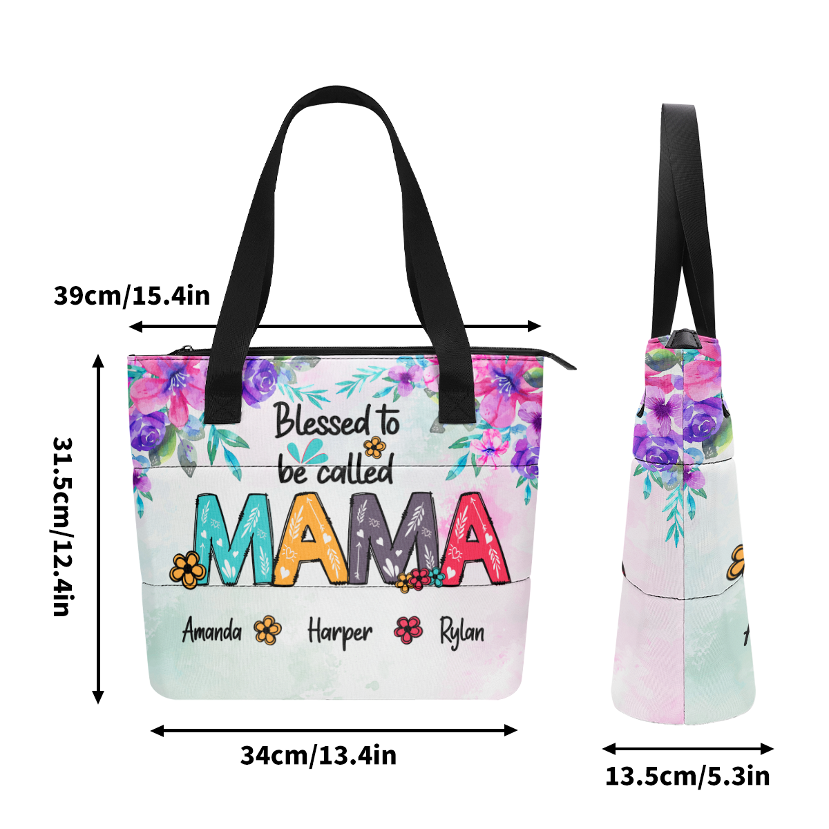 Blessed To Be Called Grandma Colorful - Personalized Comfortable Tote Bag