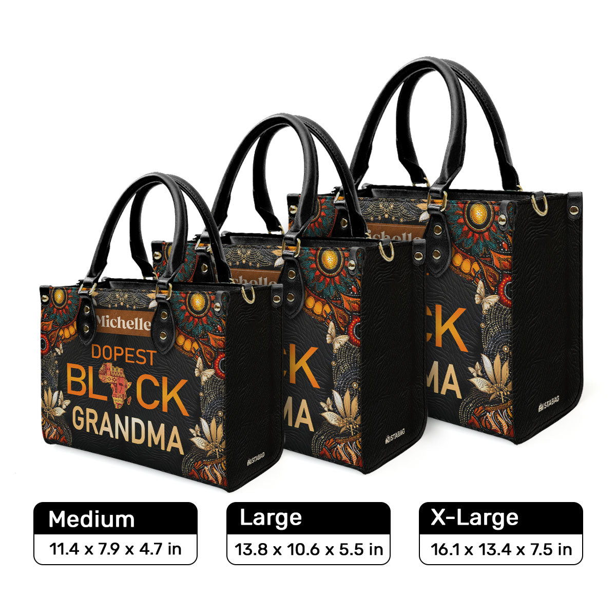 Dopest Black Nana/Grandma - Personalized Leather Handbag MB64C