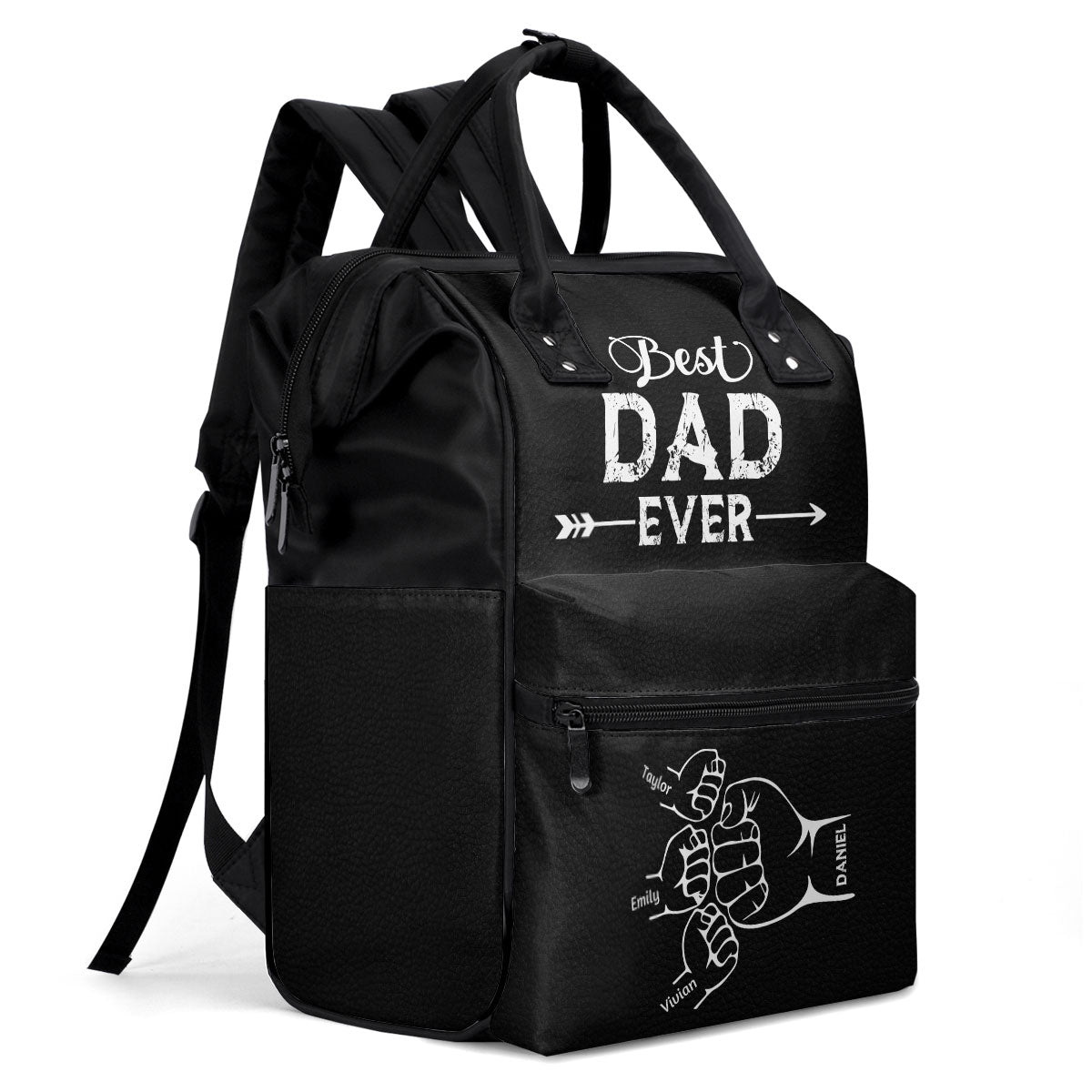 Best Dad Ever Fist Bump - Personalized Duckbilled Backpack SBDBPLM1162M