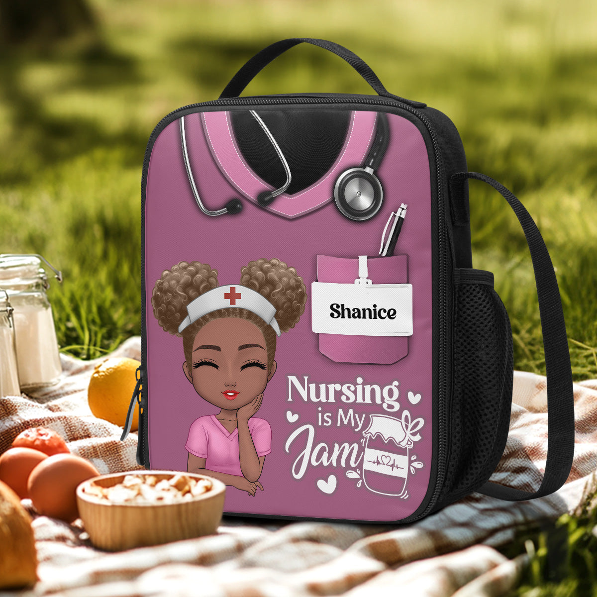 Nursing Is My Jam - Personalized Lunch Box Bag SBLBBLTN1763M